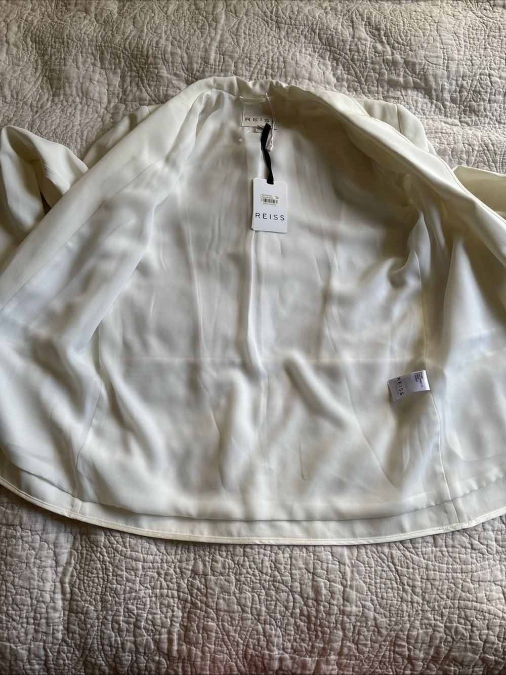 NWT Reiss Georgie Contrast Trim Open Jacket Blazer Size Large - Picture 12 of 12